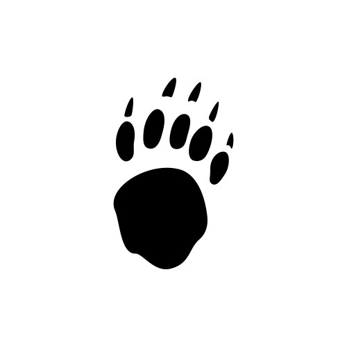 Bear Footprint Silhouette Vector Image