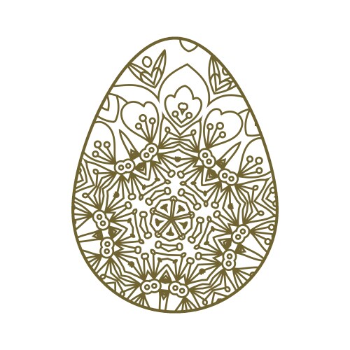 Easter egg laser cutting vector image