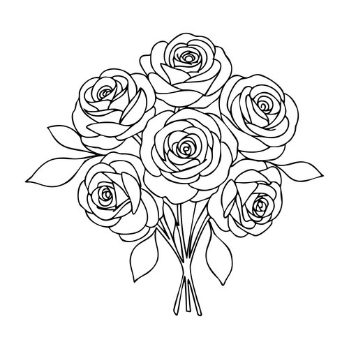 Elegant Rose Line Art Vector Image