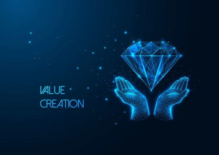 futuristic value creation in business idea concept vector