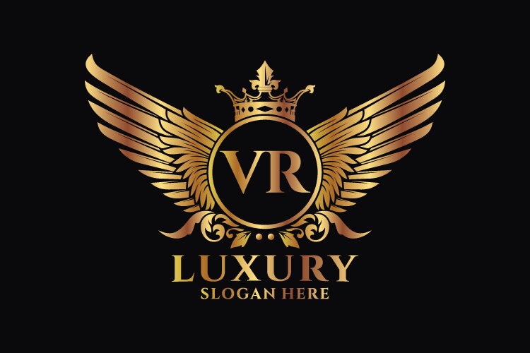 Luxury VR Crest Logo - Royal & Gold Vector Image