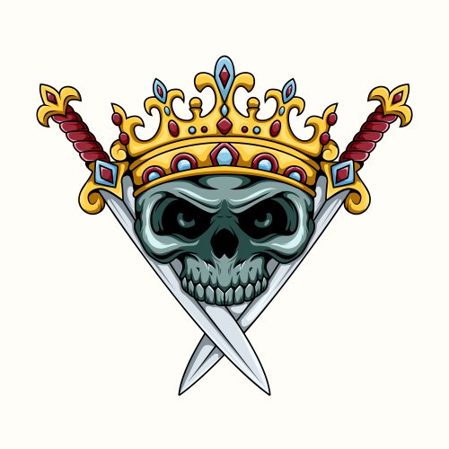 Skull king graphic mascot character Vector Image