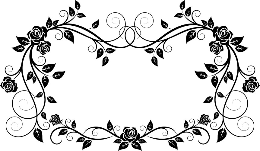 Vintage Rose Floral Frame Vector Image