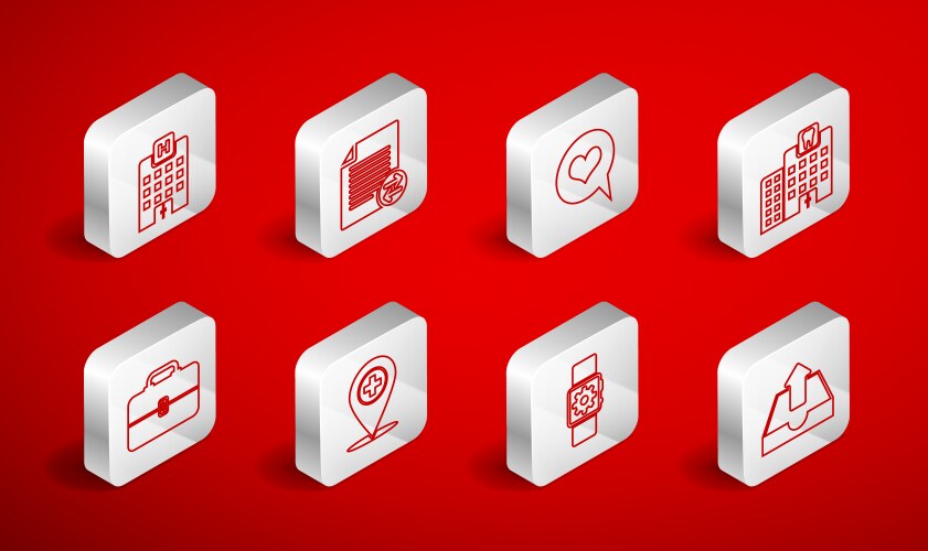 Set line upload inbox transfer files heart vector image