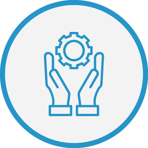 Management Service Icon - Blue Circle – Royalty-Free Vector | VectorStock