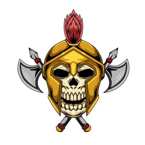 Gladiator skull graphic mascot character Vector Image