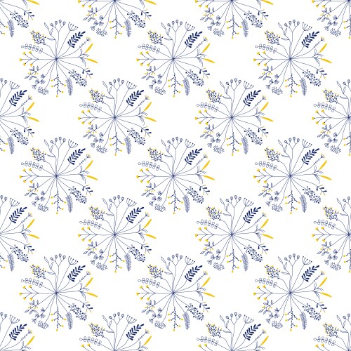 Seamless pattern with rund shaped flowers vector image