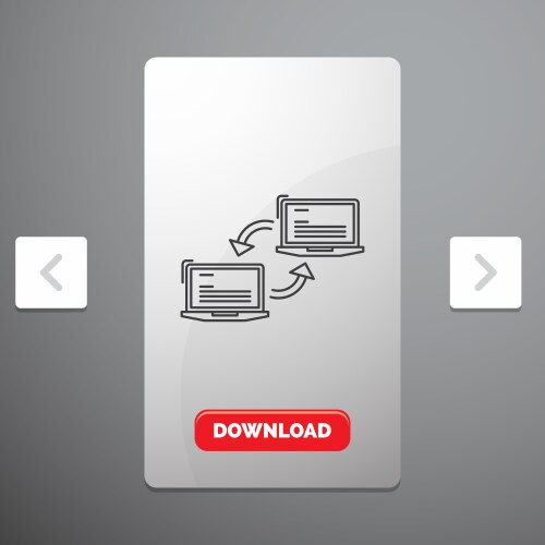 Computer connection link network sync line icon vector image