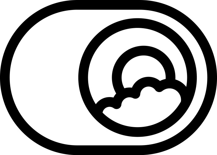 Toggle switch button showing cloudy day turning vector image