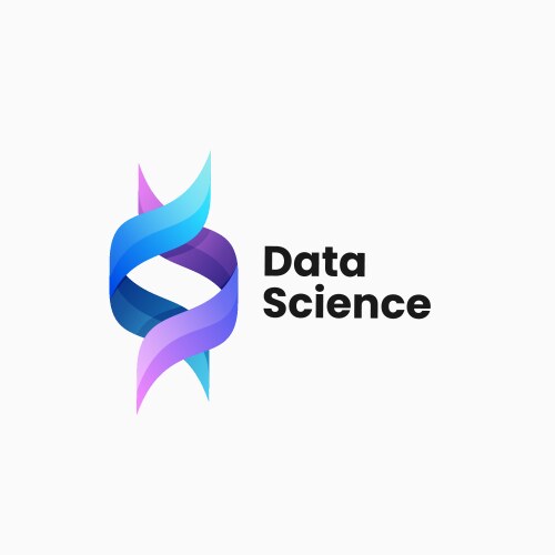 Logo data science gradient colorful style vector image