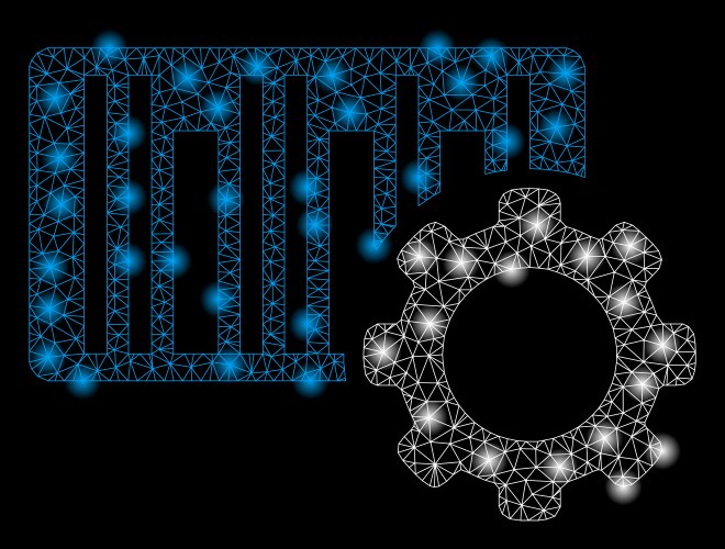 Bright mesh network bar code settings with flash vector image