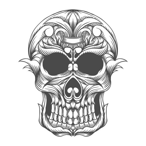 Detailed Skull Ornament Vector Image