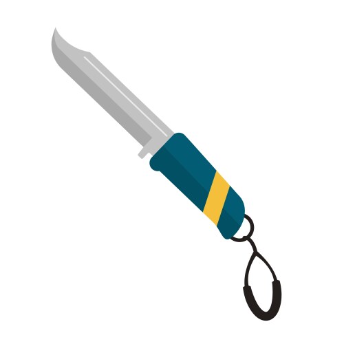 diving knife tool vector