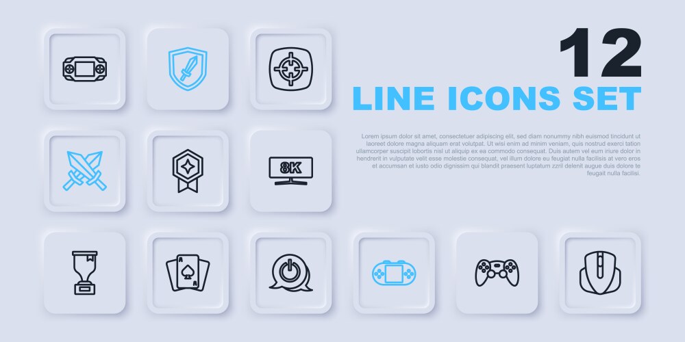 Set line game controller or joystick computer vector image