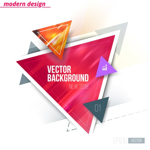 Colorful triangle geometric pattern on gray Vector Image