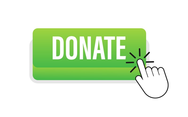 Donate with cursor button internet icon pointer vector image