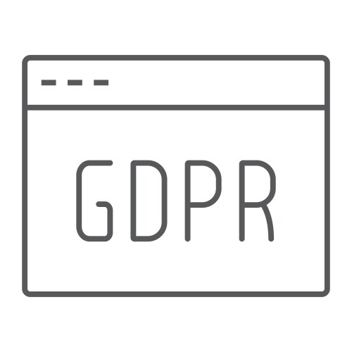 Gdpr site thin line icon webpage and website vector image