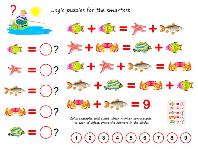 mathematical logic puzzle game for smartest solve vector image