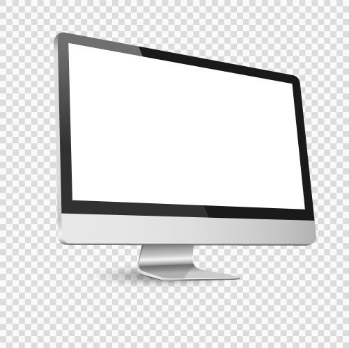 Modern computer display isolated on transparent vector image