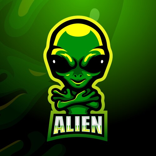 Alien mascot esport logo de Vector Image