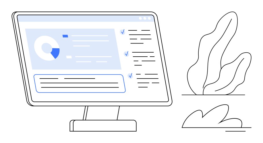 Digital dashboard display with analytics data vector image