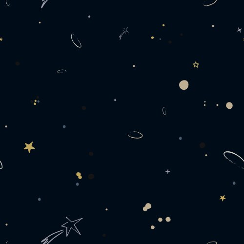 space seamless pattern with planets comets vector