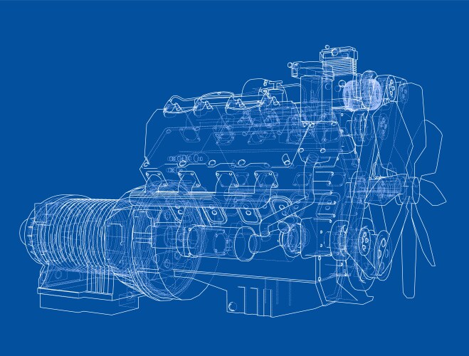 Car engine and gears Royalty Free Vector Image