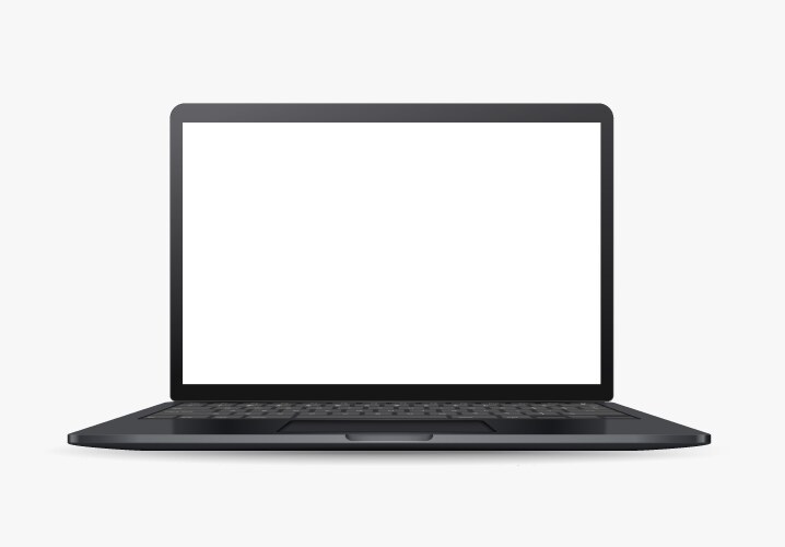 Modern back laptop with blank screen on white vector image