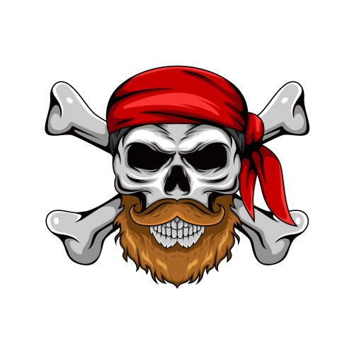 Pirate skull graphic character Vector Image