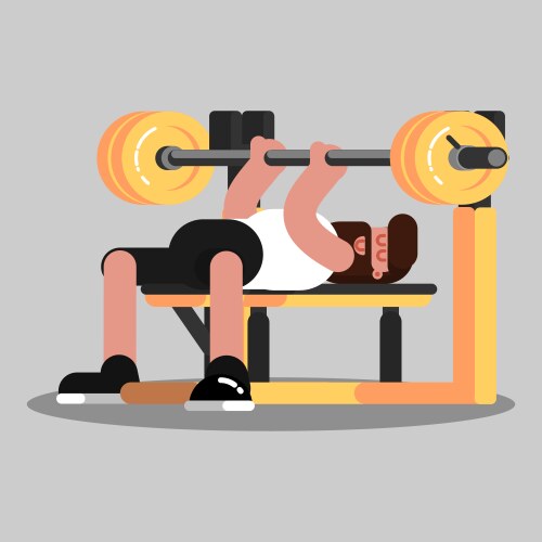 Woman doing smith machine barbell bench press Vector Image