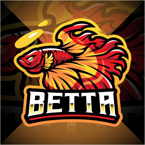 Betta Fish Esports Logo Vector Image
