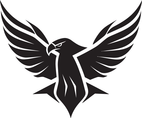 Black Falcon Logo - Powerful Emblem Vector Image