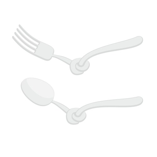 Spoon tied knot fork with node it is impossible vector image