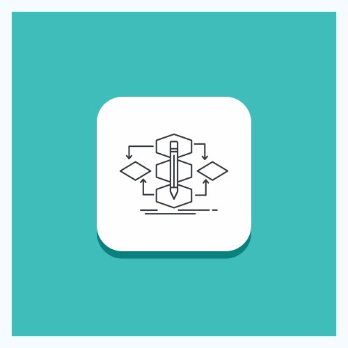 Round button for algorithm design method model vector image
