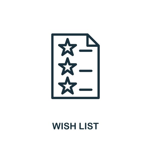 Wish list icon line style simple element from vector image