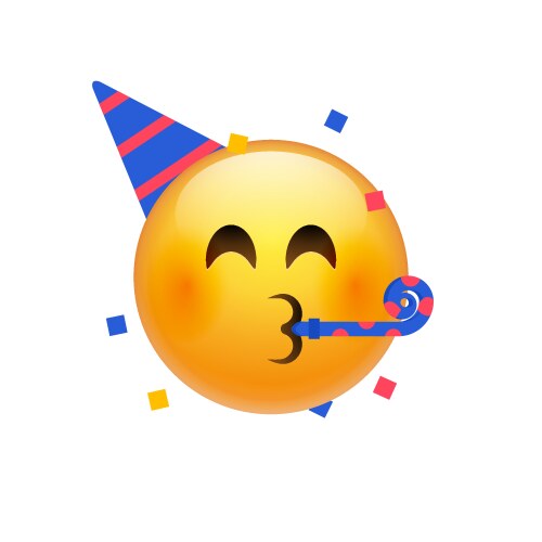 Birthday party emoji celebrate emoticon happy vector image