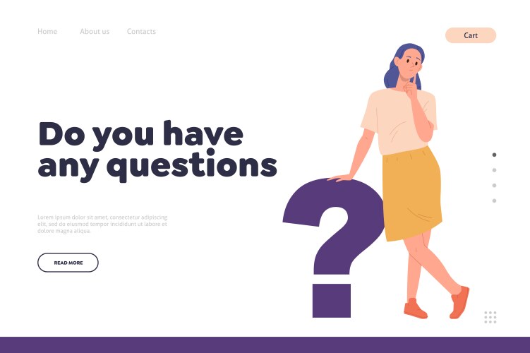 Do you have any question concept for landing page vector image