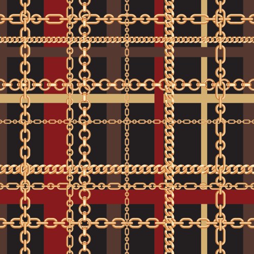 Gold chains snake skin seamless pattern Royalty Free Vector