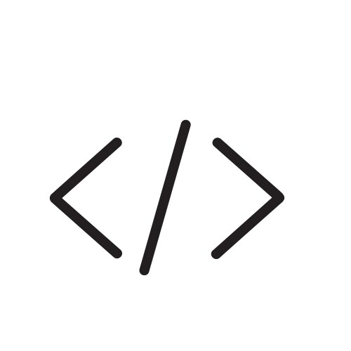 Simple line art programming code symbol bracket vector image