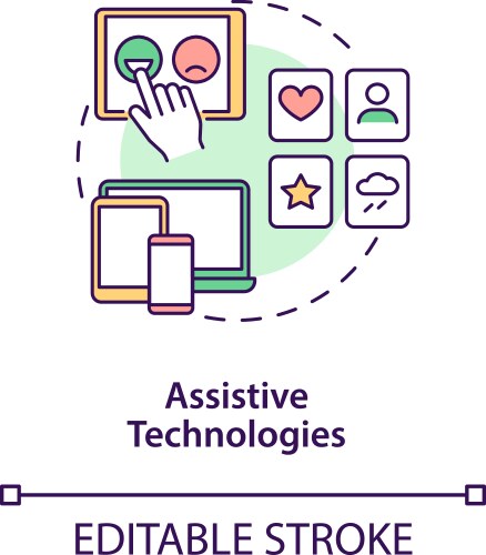 Autism disorder concept line icons with text Vector Image