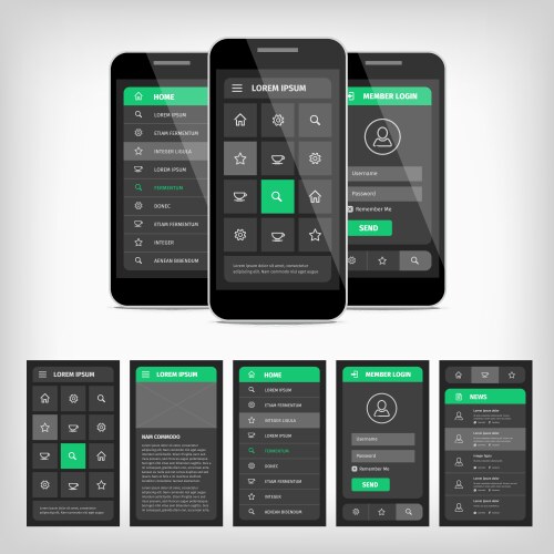 mobile ui vector image