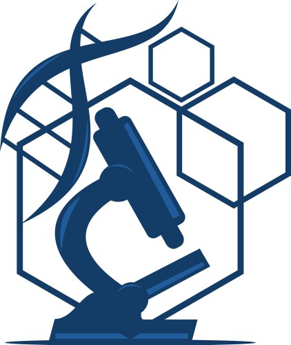 Microscope flask and dna Royalty Free Vector Image