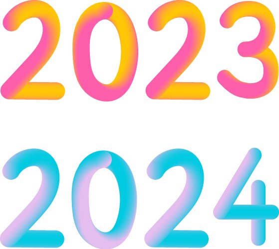 Happy new year 2023 2024 future metaverse neon Vector Image