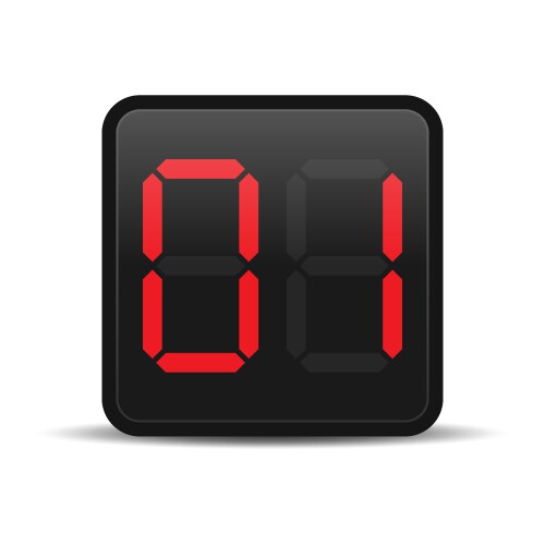 Digital countdown display with red number 1 vektorbild