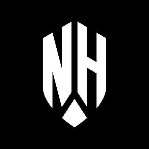 Nh logo monogram with emblem shield style design Vector Image