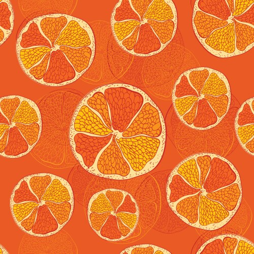 Seamless pattern with oranges Royalty Free Vector Image