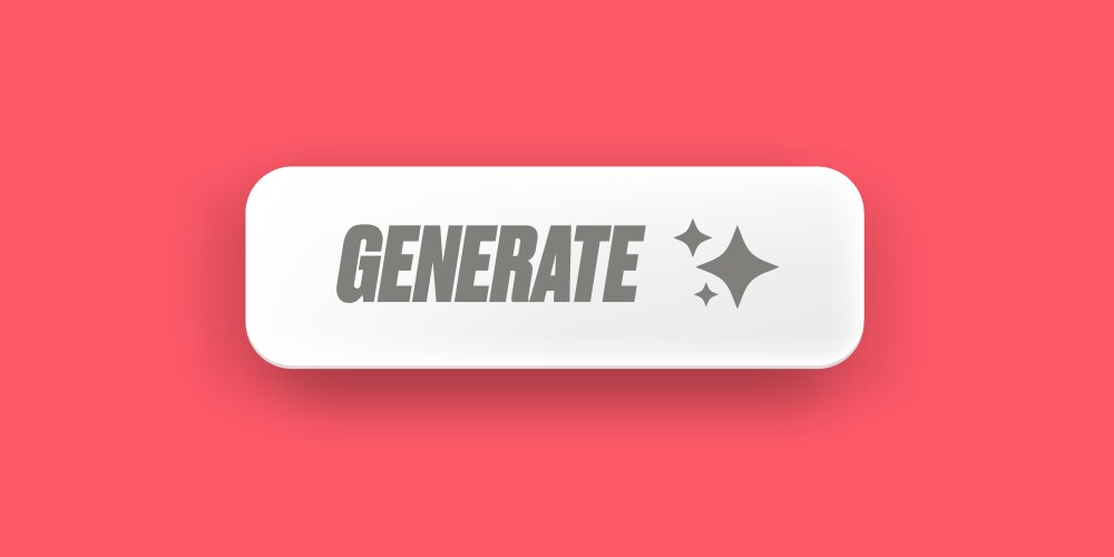 Generate button clean white ui element vector image