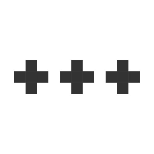 Three horizontal dots menu pixelated ui icon vector image