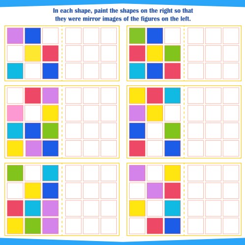 Logic game for children tutorial in each shape vector image