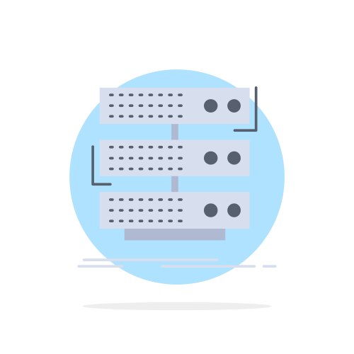 Server storage rack database data flat color icon vector image